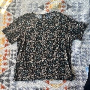 Vintage Floral Short Sleeve Blouse